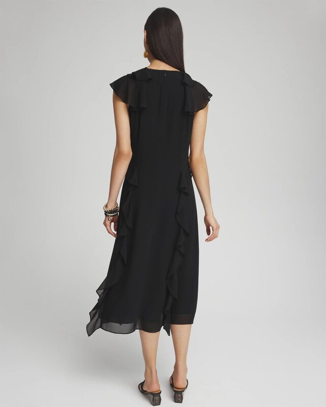 Chiffon Faux Wrap Dress - image 3